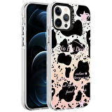 iPhone 12 Pro Max Uyumlu Mermer Desenli Zore Marbello Kılıf-Siyah-Beyaz