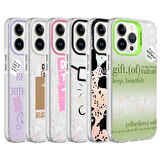 iPhone 13 Pro Uyumlu Mermer Desenli Zore Marbello Kapak-Pembe