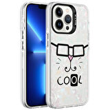 iPhone 13 Pro Max Uyumlu Mermer Desenli Zore Marbello Kapak-Beyaz