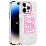 iPhone 14 Pro Uyumlu Mermer Desenli Ensueno Marbello Kapak-Pembe