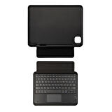 iPad Pro 12.9 2022 M2. Nesil Uyumlu ​BLT Border Keyboard Bluetooh Bağlantılı Standlı Klavyeli Tablet K