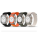 Apple Watch Uyumlu 7 45mm Renkli ​​​​KRD-74 Hasır Tokalı Kordon 