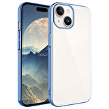 iPhone 15 Uyumlu Sert PC Renkli Çerçeveli Zore Riksos Kılıf-Sierra Mavi