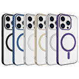 iPhone 15 Pro Max Uyumlu Zore Wireless Şarj Özellikli Pixel Magsafe Kılıf-Gold