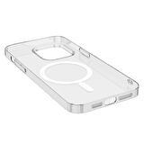 iPhone 15 Uyumlu Zore Magsafe Şarj Özellikli Şeffaf Tek Kamera Çerçeveli Porto Kapak-Renksiz