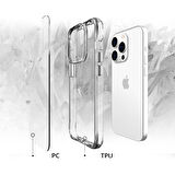 iPhone 14 Pro Uyumlu Zore Şeffaf Ultra İnce AirBag Tasarımlı Okka Kılıf-Renksiz