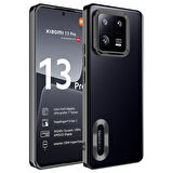 Xiaomi Mi 13 Pro Kılıf Kamera Korumalı Logo Gösteren Zore Omega Kapak-Siyah