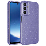 Galaxy A24 Uyumlu Kamera Korumalı Simli Lüks Zore Koton Kapak-Mor