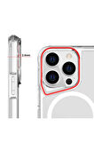 Apple iPhone 13 Pro Kılıf Eğimli Kamera Dizayn Magsafe Şarj Uyumlu Sert Şeffaf Silikon