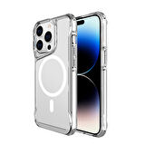 iPhone 14 Pro Max Uyumlu Zore Magsafe Şarj Özellikli T-Max Magsafe Kapak-Renksiz