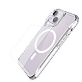 iPhone 15 Uyumlu Zore Magsafe Şarj Özellikli T-Max Magsafe Kılıf-Renksiz