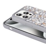iPhone 15 Pro Max Uyumlu Parlak Taşlı Tasarım Zore Linea Kılıf-Mavi Açık