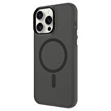 iPhone 15 Pro Max Uyumlu Zore Magsafe Şarj Özellikli Buzlu Transparan C-Pro Sert Kılıf-Derin M