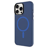 iPhone 15 Pro Max Uyumlu Zore Magsafe Şarj Özellikli Buzlu Transparan C-Pro Sert Kılıf-Koyu Gr