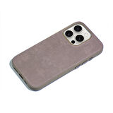 iPhone 15 Pro Uyumlu Zore Mikro Fiber Mimoza Kapak-Kahverengi