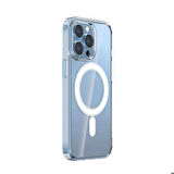 iPhone 15 Pro Max Uyumlu Magsafe Şarj Özellikli Şeffaf Sert PC Zore Embos Kapak-Renksiz