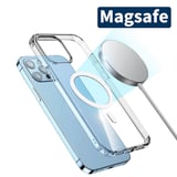 iPhone 15 Pro Max Uyumlu Magsafe Şarj Özellikli Şeffaf Sert PC NRTK Embos Kılıf-Renksiz