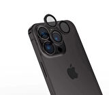 iPhone 15 Pro Uyumlu Zore CL-15 Parmak İzi Bırakmayan Anti-RefCLOive Kamera Koruyucu-Siya