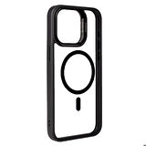 iPhone 15 Pro Max Uyumlu Magsafe Wireless Şarj Özellikli Standlı Zore Magsafe Klon Lensli Kapa