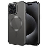 iPhone 15 Pro Max Uyumlu Mat Tasarımlı Magsafe Wireless Şarj Özellikli Zore Mat Setro Kılıf-Si