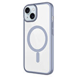 iPhone 15 Plus Uyumlu Wireless Şarj Özellikli Sert PC Zore Mat Riksos Magsafe Kılıf-Gri