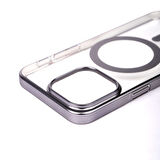iPhone 15 Pro Uyumlu Wireless Şarj Özellikli Sert PC Zore Mat Riksos Magsafe Kılıf-Siyah