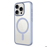 iPhone 15 Pro Max Uyumlu Wireless Şarj Özellikli Sert PC Zore Mat Riksos Magsafe Kapak-Gümüş