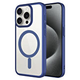 iPhone 15 Pro Max Uyumlu Wireless Şarj Özellikli Sert PC Zore Mat Riksos Magsafe Kılıf-Laciver