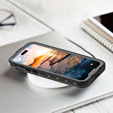 iPhone 15 Plus Uyumlu 1-1 Su Geçirmez Kılıf-Siyah