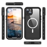 iPhone 15 Plus Uyumlu NRTK 1-1 Su Geçirmez Kılıf-Siyah