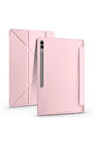 Galaxy Tab S9 Ultra Kılıf Tri Folding Kalem Bölmeli Standlı Kılıf-lacivert
