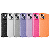 iPhone 15 Plus Uyumlu Kamera Korumalı Simli Lüks Zore Koton Kılıf-Turuncu