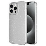 iPhone 15 Pro Uyumlu Kamera Korumalı Simli Lüks Zore Koton Kılıf-Gümüş