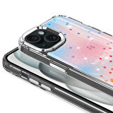iPhone 15 Uyumlu Simli Desenli Parlak Zore Task Kılıf-Pembe