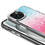 iPhone 15 Plus Uyumlu Simli Desenli Parlak Zore Task Kapak-Pembe