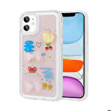 iPhone 11 Uyumlu Kabartma Figürlü Parlak Zore Minimini Silikon Kapak-Pembe