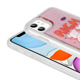 iPhone 11 Uyumlu Kabartma Figürlü Parlak Zore Minimini Silikon Kapak-Pembe
