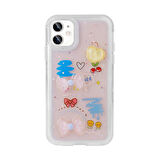 iPhone 11 Uyumlu Kabartma Figürlü Parlak Zore Minimini Silikon Kılıf-Pembe