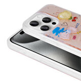 iPhone 15 Pro Max Uyumlu Kabartma Figürlü Parlak Zore Minimini Silikon Kılıf-Kırmızı