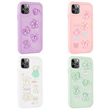 iPhone 11 Pro Max Uyumlu Kabartma Figürlü Parlak Zore Toys Silikon Kılıf-Açık Yeşil