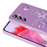 Galaxy M34 5G Uyumlu Kabartma Figürlü Parlak Zore Toys Silikon Kapak-Pembe