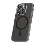 Apple iPhone 15 Pro Max Kılıf Airbagli Magsafe Wireless Şarj Özellikli LZYL Koruyuculu Zore Klaptika Kapak-Siyah