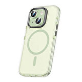 Apple iPhone 15 Kılıf Airbagli M-safe Wireless Şarj Özellikli Lens Koruyuculu Zore Klaptika Kapak