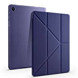 Galaxy Tab A9 Kılıf Ensueno Tri Folding Kalem Bölmeli Standlı Kılıf-Açık Yeşil