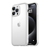 iPhone 15 Pro Uyumlu Zore Kamera Korumalı Bontez Bumper-Gümüş