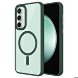 Samsung Galaxy S23 FE Kılıf Wireless Şarj Özellikli Krom Magsafe Silikon Kapak