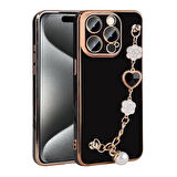 iPhone 15 Pro Zore El Tutamaçlı Kamera Korumalı Zore Taka Silikon Kılıf-Siyah