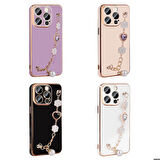 iPhone 15 Pro Uyumlu Zore El Tutamaçlı Kamera Korumalı Zore Taka Silikon Kapak-Pembe