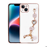 iPhone 15 Plus Uyumlu Zore El Tutamaçlı Kamera Korumalı Zore Taka Silikon Kapak-Beyaz