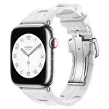 Watch 42mm Spor Görünümlü CLO KRD-94 Silikon Kordon-Beyaz